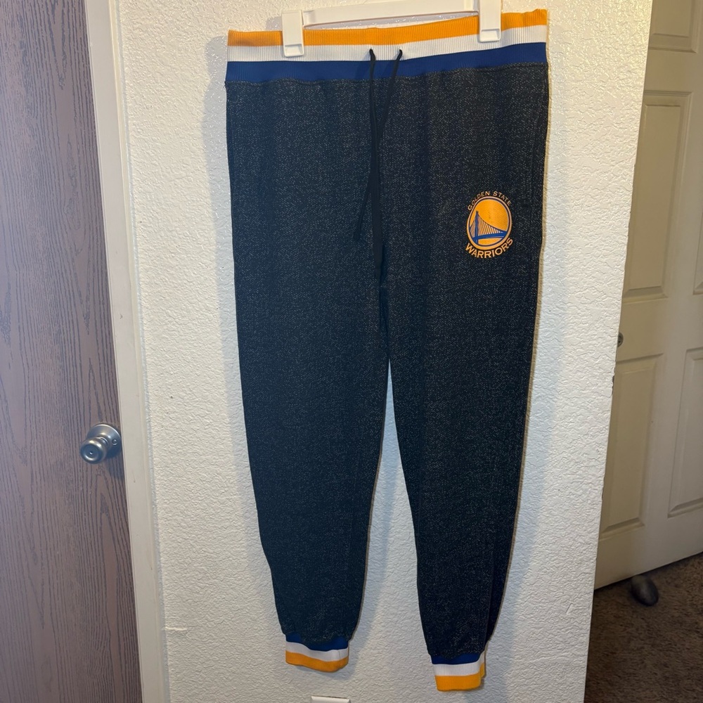 Golden State Warriors NBA Joggers Men's XL Dark Black Gray Sweatpants